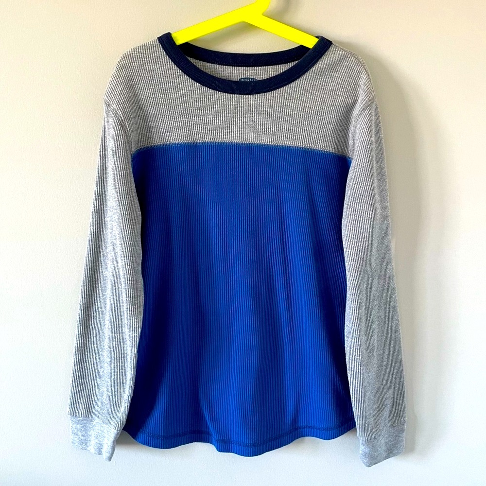 Old Navy Boys Colour-Block Thermal Knit Long-Sleeve T-Shirt